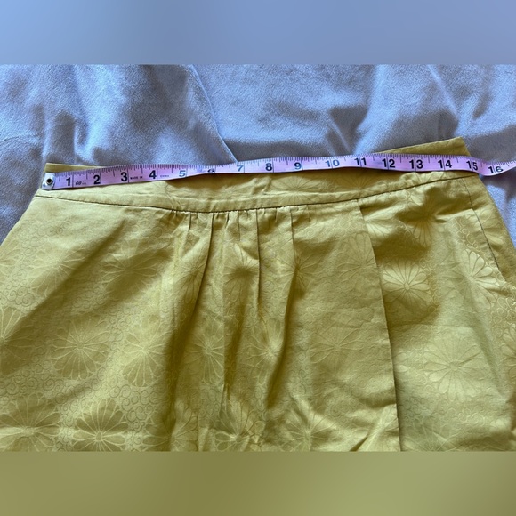 Edme and esyllte Yellow Jacquard Floral Pattern Zippered Skirt - Picture 8 of 8